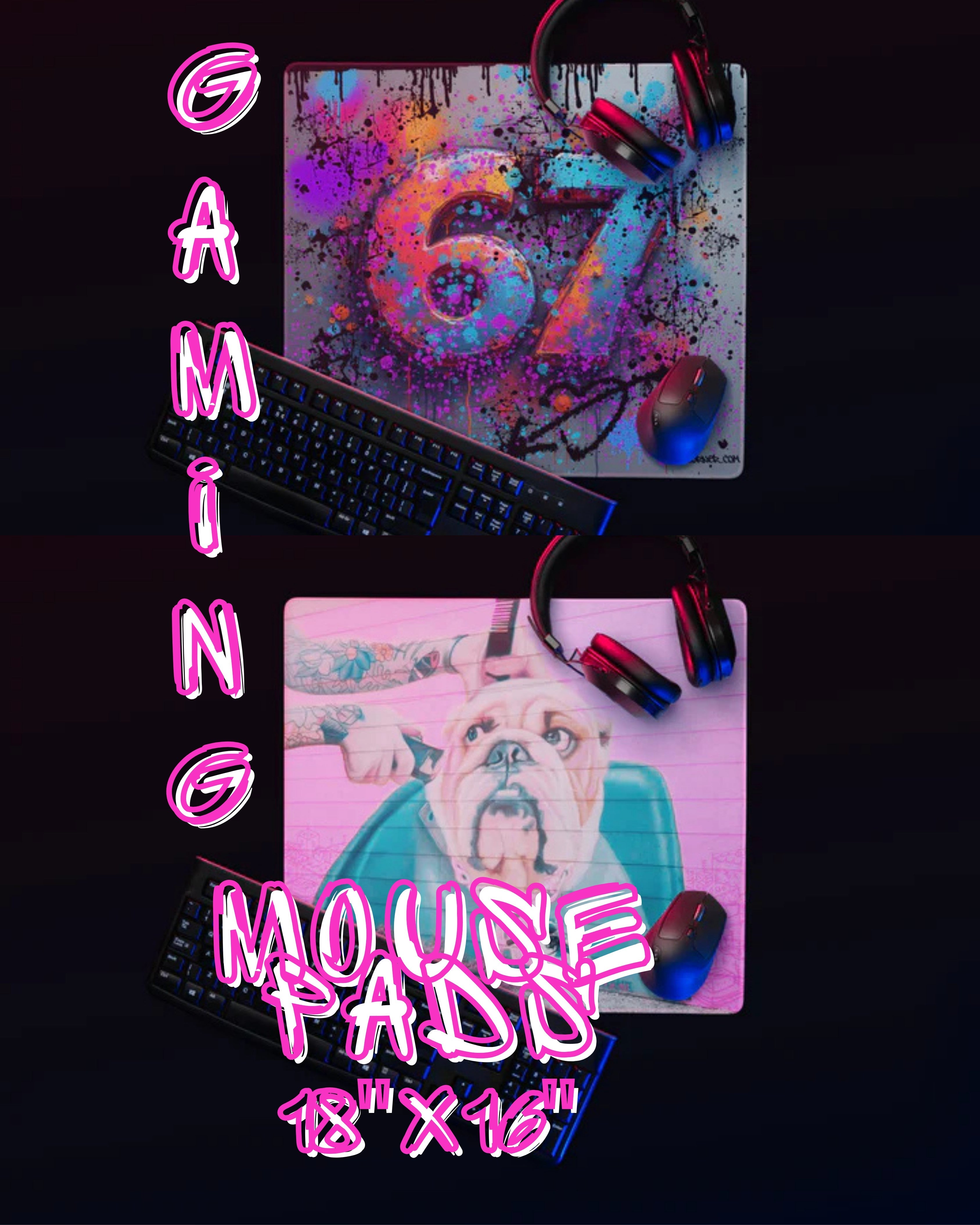 Lorenzo's Gaming Mouse Mats- 18" x 16"