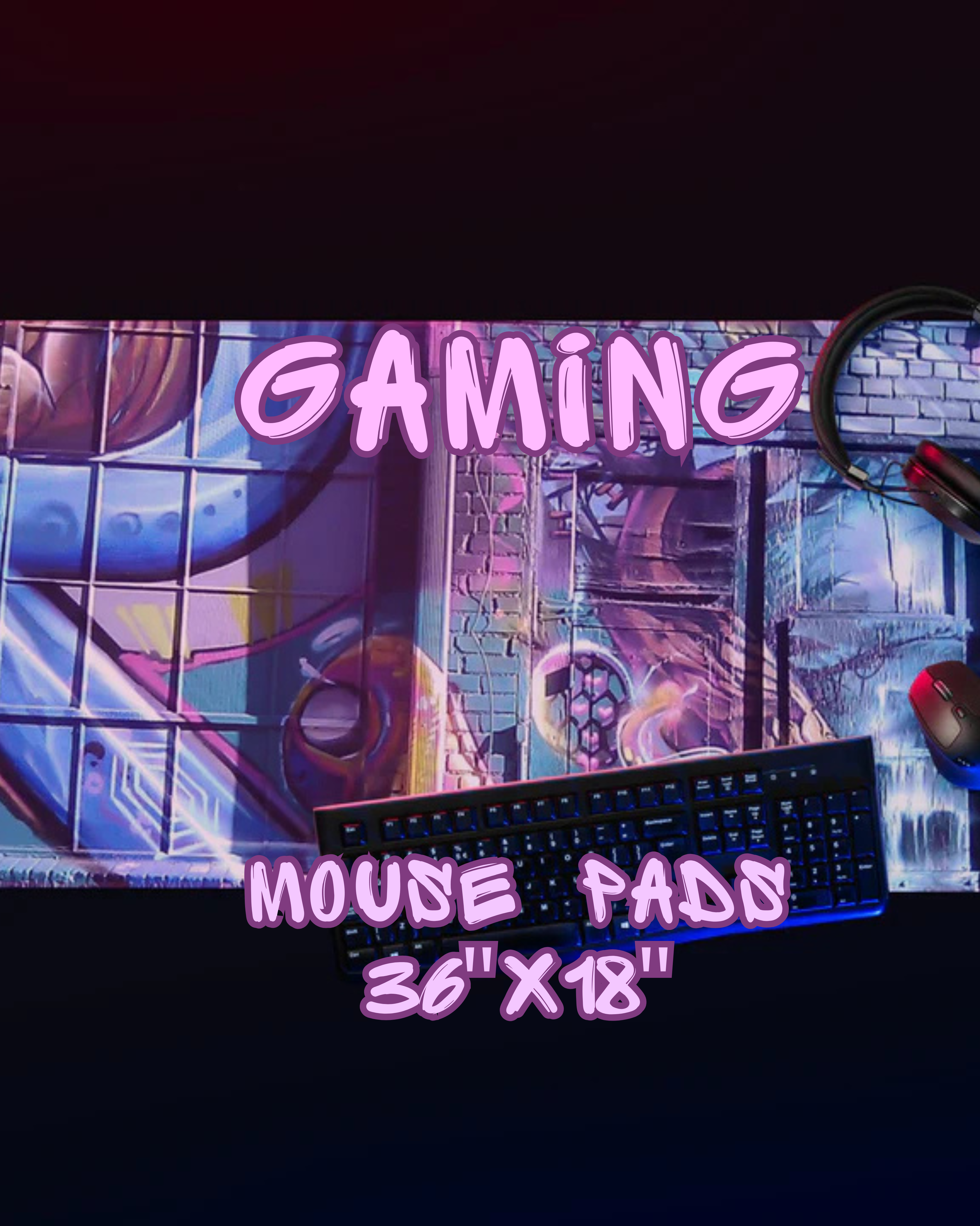 Lorenzo's Gaming Mouse Mats 36" x 18"