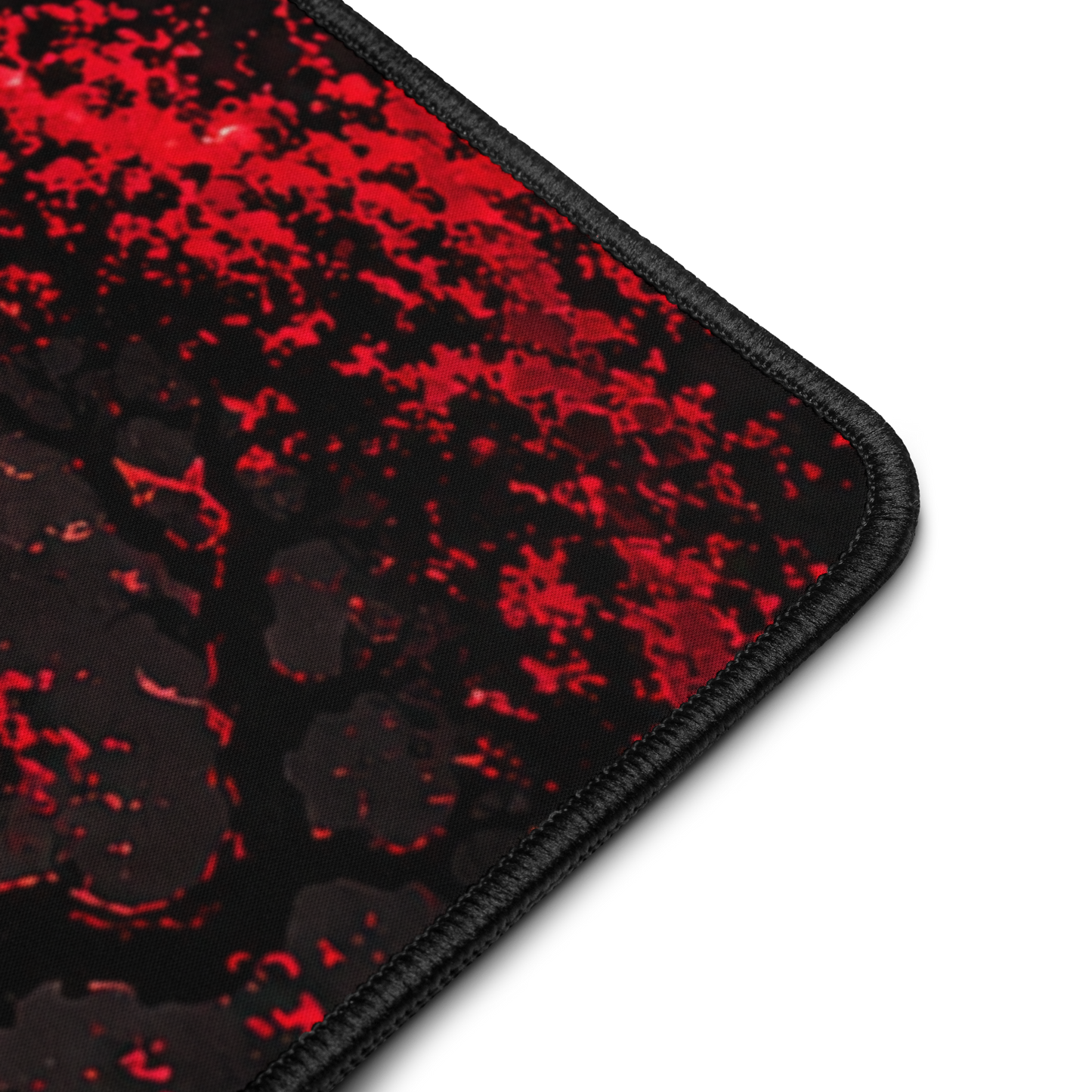 Crimson Eclipse Desk Mat – 12" x 18" – Anti-Slip Rubber, Smooth Polyester Top