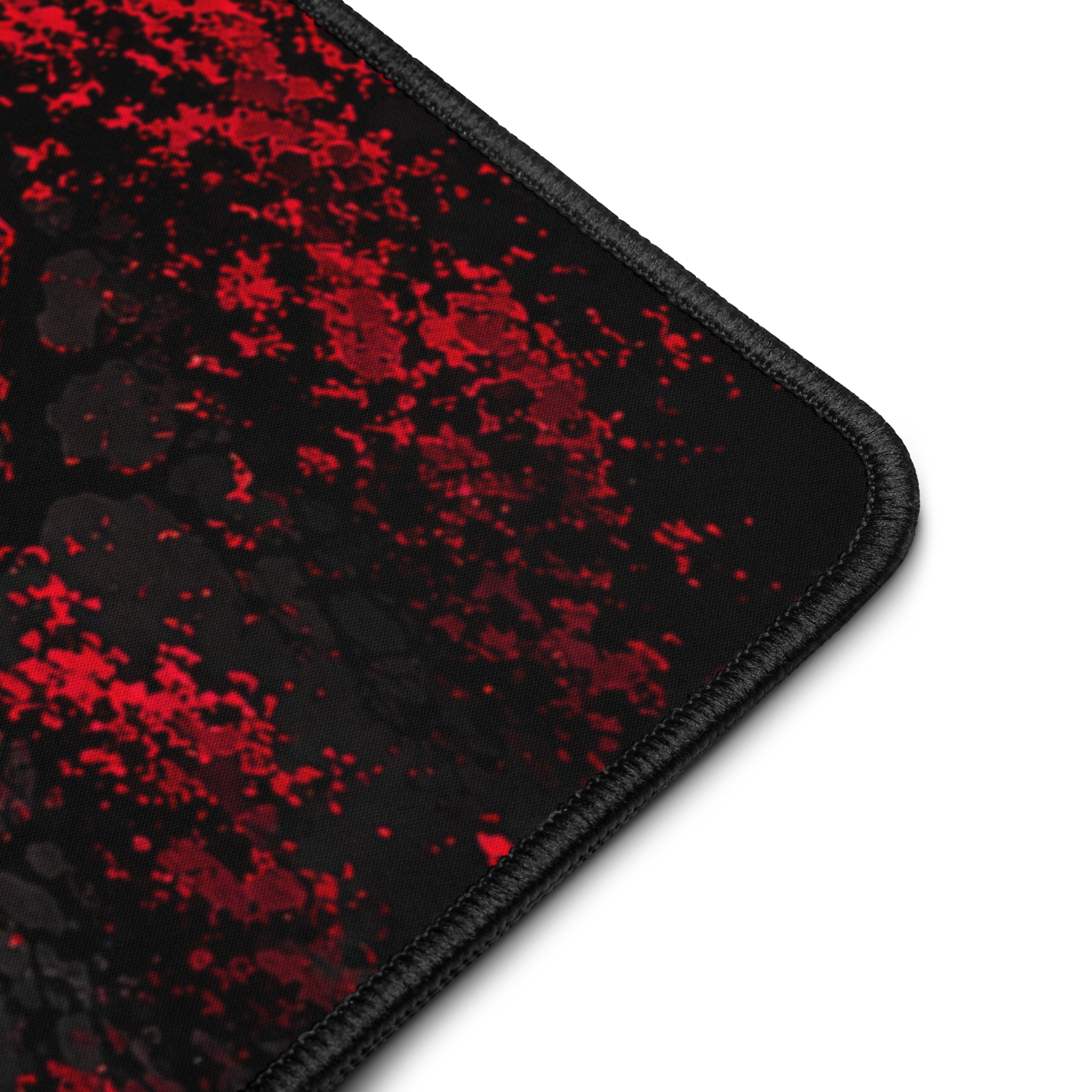Crimson Eclipse Desk Mat – 12" x 22" – Anti-Slip Rubber, Smooth Polyester Top