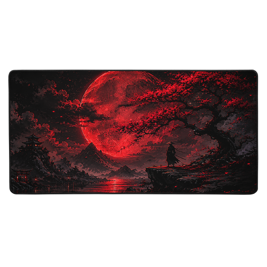 Crimson Eclipse Desk Mat – 16" x 32"