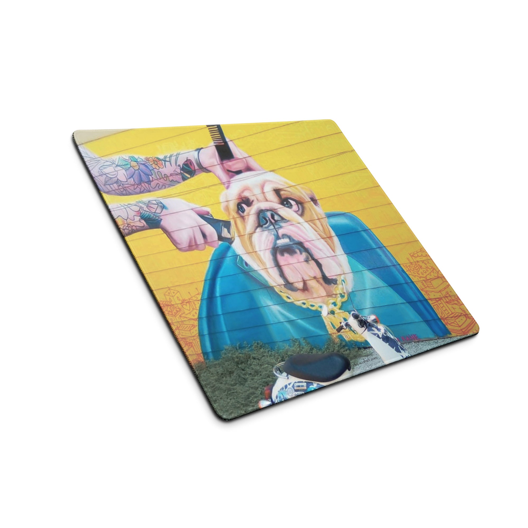18" x 16" Dog Hair Cut Yellow Gaming Mat