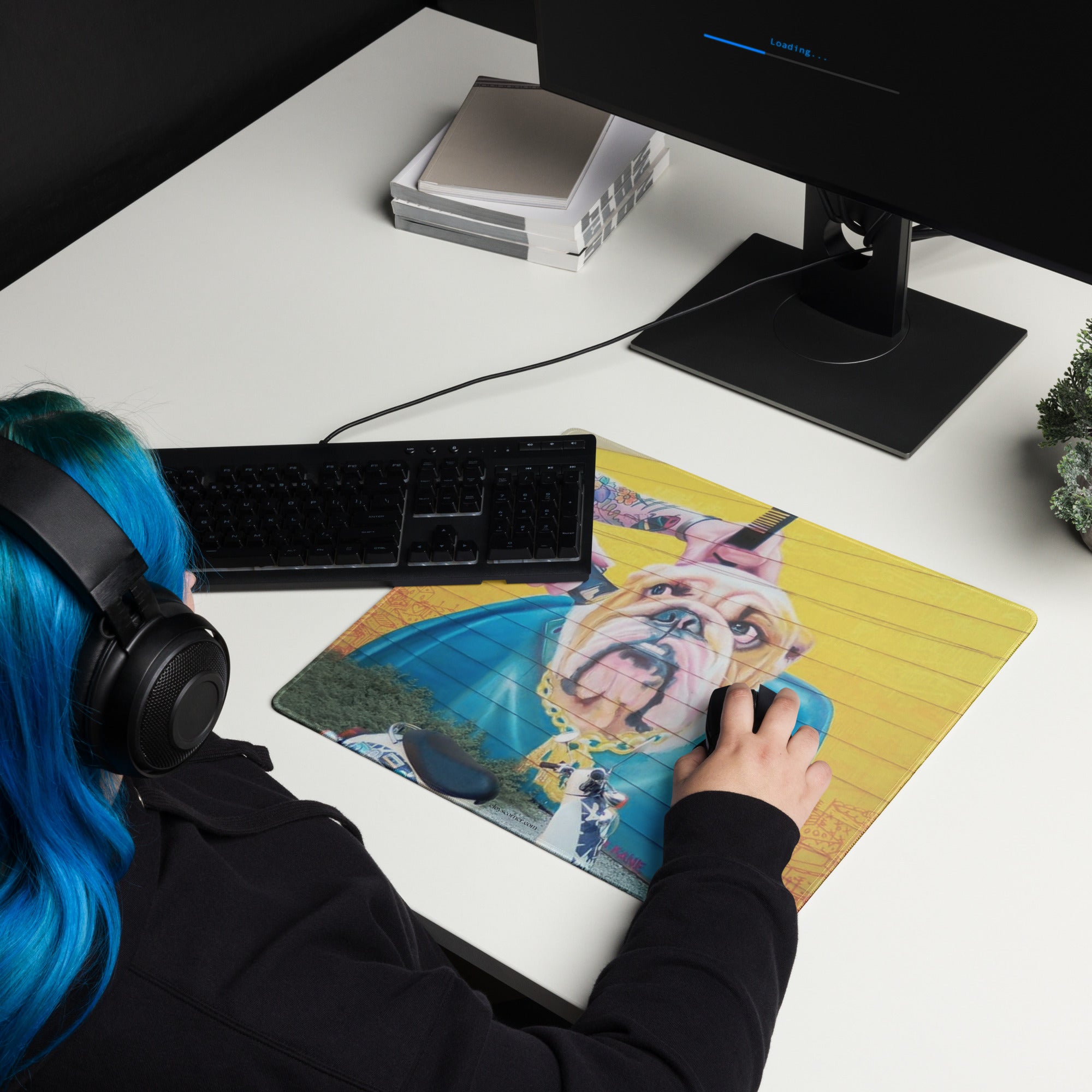 18" x 16" Dog Hair Cut Yellow Gaming Mat