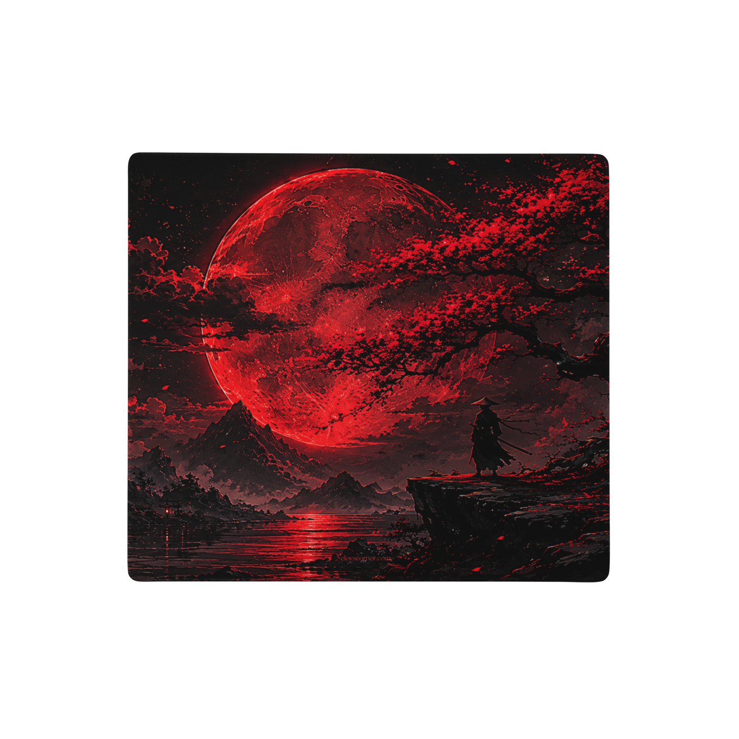 Crimson Eclipse Gaming Mouse Pad – 18" x 16"