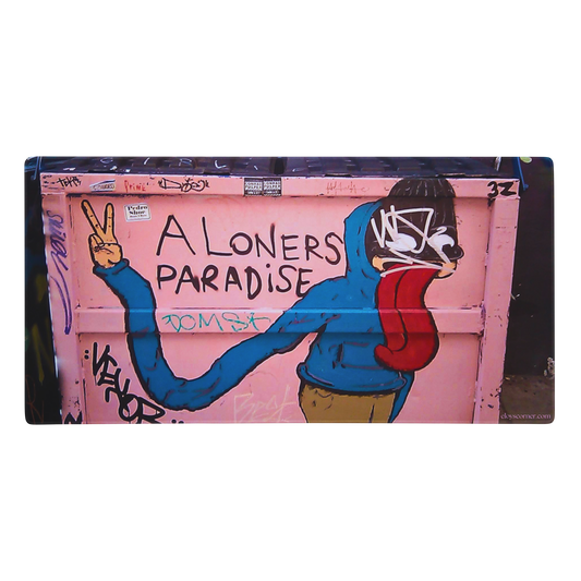 A Loner Paradise Street Graffiti Gaming Mouse Pad – 36" x 18" – Full-Desk, Non-Slip Rubber, Polyester