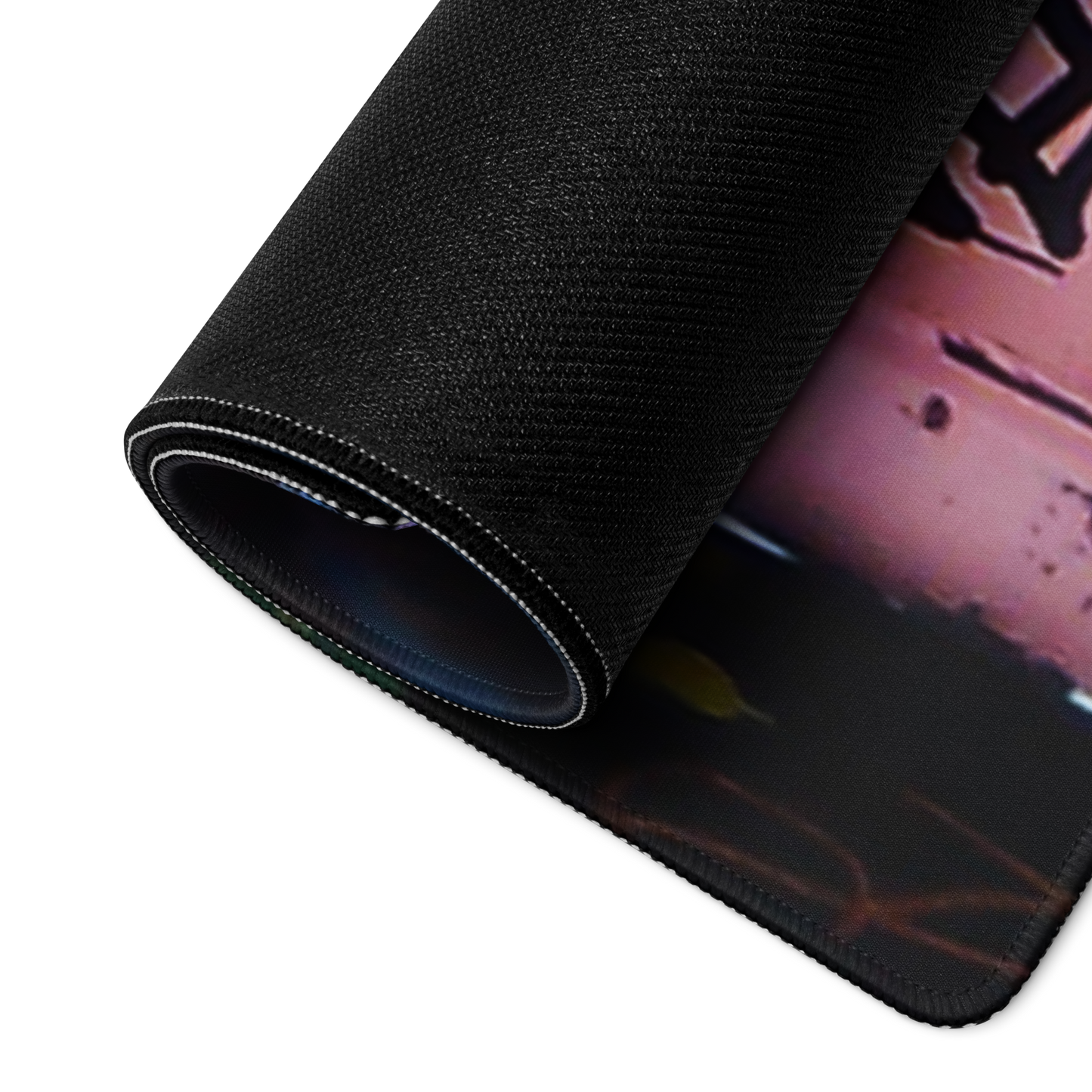 A Loner Paradise Street Graffiti Gaming Mouse Pad – 36" x 18" – Full-Desk, Non-Slip Rubber, Polyester