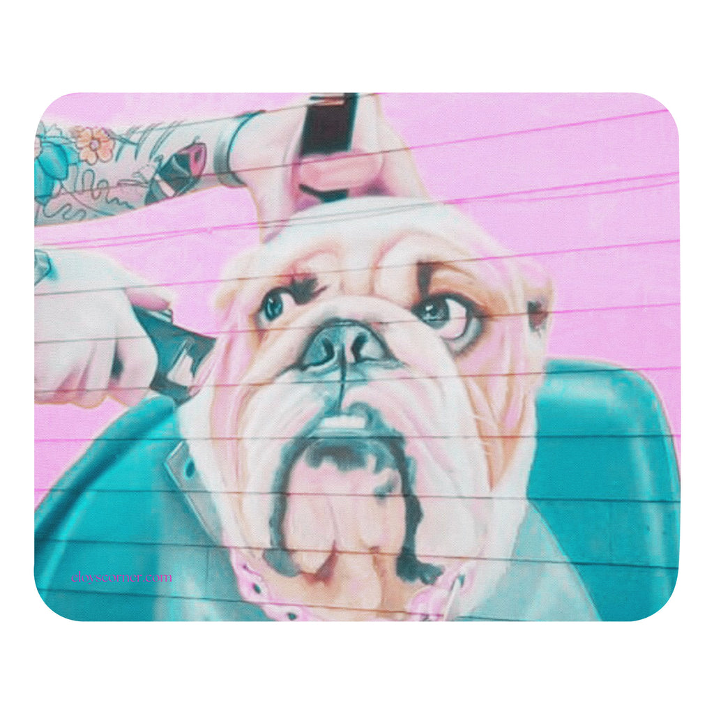 8.7" x 7.1" Dog Hair Cut Pink Mouse Pad (horizonal)