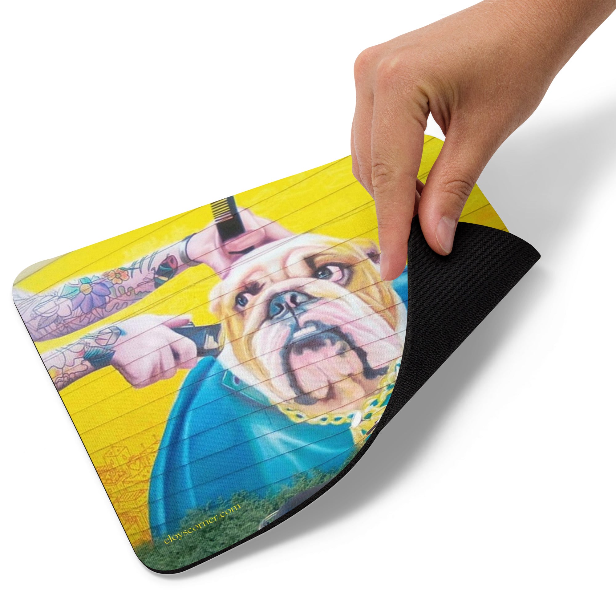 18" x 16" Dog Hair Cut Yellow Gaming Mat