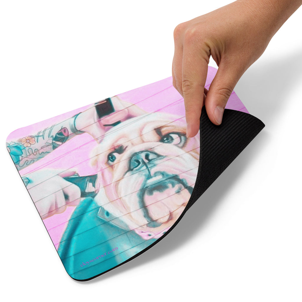 8.7" x 7.1" Dog Hair Cut Pink Mouse Pad (horizonal)